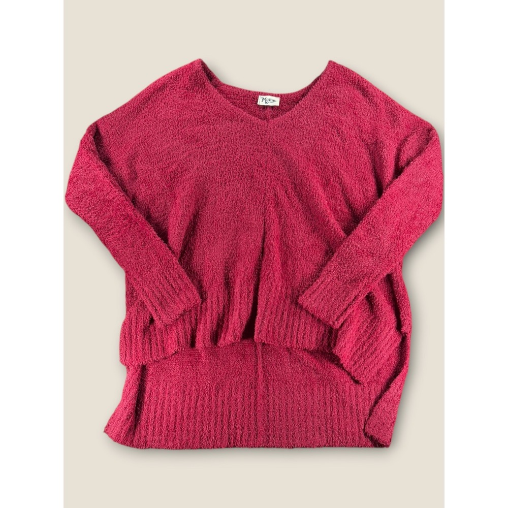 Show Me Your Mumu Hug Me Sweater Majestic Maroon V-Neck High-Low Small MR8-1264